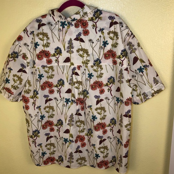 By Anthropologie floral oversized Short-Sleeve Pajama Top size M - Picture 7 of 9